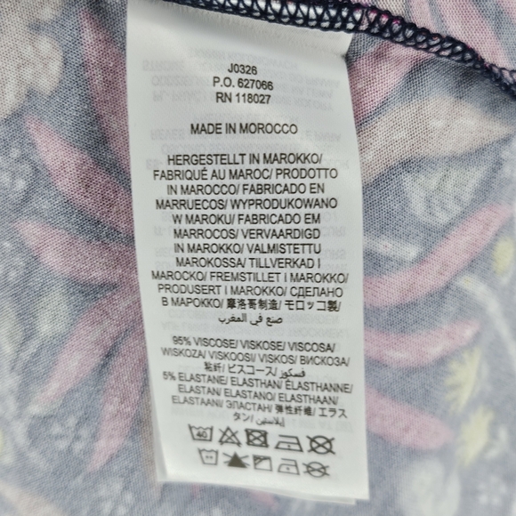 New Boden Amelie Jersey Dress Navy Tropical Charm Floral Bird Butterfly Size 10R - Picture 14 of 15